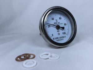 Paslanmaz Çelik Kasa Endüstriyel Bimetal Termometre 4 inç Kadran 0-100C Alt Montaj 1/2 inç NPT Proses Bağlantılı Sıcaklık Göstergesi - Product Image 5