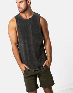 <b>Men</b> Tank Top Gym Sleeveless Shirt Quick Dry Breathable Muscle Tank Custom Logo Sportswear OEM Acid Wash Vintage <b>Singlets</b> Tops - Product Image 1