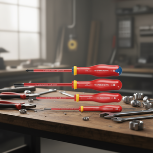 Jeu de tournevis isolés Facom Protwist 1000V pour vis à fente, 4 pièces, série V, pinces à mâchoires Vise Grip - Product Image 3