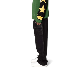 กางเกงคาร์โก้หนังผู้ชายพรีเมียมปี 2026 ดีไซน์ทันสมัยสำหรับใส่ในชีวิตประจำวัน กางเกงคาร์โก้หนังผู้ชายราคาขายส่ง - Product Image 2