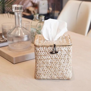 กล่องใส่กระดาษทิชชูสานจากหญ้าทะเล กล่องเก็บของทำมือ เป็นมิตรกับสิ่งแวดล้อม ของตกแต่งบ้านจากธรรมชาติ ขายส่งจากเวียดนาม - Product Image 2