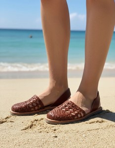Women Weaving Flat <b>Sandals</b> Slip On Leather Slides Breathable Anti Slip Cushioning Summer Footwear - Product Image 6