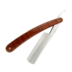 มีดโกนสแตนเลสสำหรับผู้ชายมีดโกนสำหรับร้านตัดผมทำจากไม้ - Product Image 3