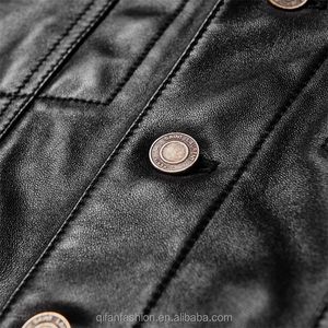 Veste courte en cuir nubuck avec col personnalisé et poches plaquées pour homme et femme antibactérienne - Product Image 3
