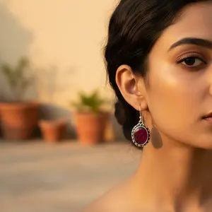 Boucles d'oreilles pendantes en argent 925 pour femmes avec rubis, certificat GIA, bijoux en pierres précieuses, or 14K 18K, options or blanc, rose et jaune incluses - Product Image 3