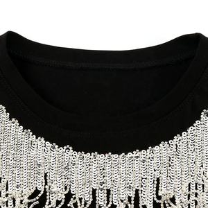 Camisetas de transferencia de diamantes de imitación personalizados para mujer, camiseta de calavera ostentosa con diamantes de imitación para entrenamiento en gimnasio, prendas de vestir ajustadas - Product Image 3