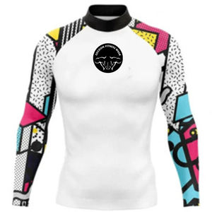 Vêtements de sport pour homme personnalisés de haute qualité à manches longues Rash Guard imprimé par transfert thermique Séchage rapide UPF50 Respirant Compression Shirt - Product Image 5