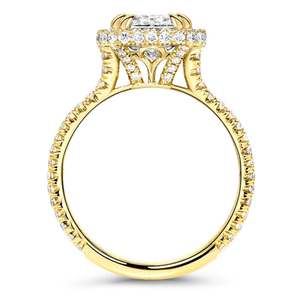 Jeulia Captivating Brilliance <b>Emerald</b> Cut Halo Engagement <b>Ring</b> Rhodium Plated Sterling <b>Silver</b> - Product Image 2