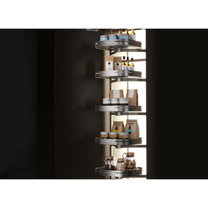 Sistema de Almacenamiento Extraíble Ajustable de 6 Estantes con Diseño Giratorio de 360°, Organizador de Cocina de Acero Inoxidable - Product Image 1