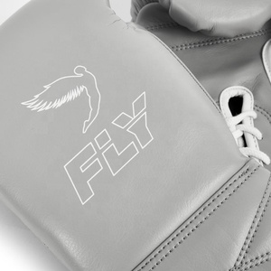 Gants de boxe en cuir de vache véritable, personnalisés, neufs, gris, à lacets, pour le kick-boxing, le Muay Thai, équipement de combat, 12 oz, arts martiaux, sport - Product Image 6