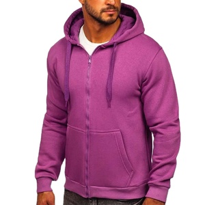 Sudaderas con Cremallera para Hombre, Color Sólido, 100% Algodón, Felpa, Corte Regular, Invierno, Casual, Servicio OEM, Digital, Ecológico, 500 Gramos - Product Image 1