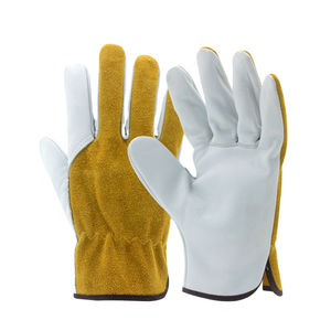 Gants de travail en cuir, écran tactile, sécurité extérieure, double paume, cuir pleine fleur, conducteur, travail - Product Image 1