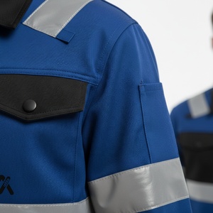 Men's High Visibility Construction Coverall Hi Viz Reflective Safety Work Wear with Pants and Cargo Coverall Construction Work. - Product Image 4