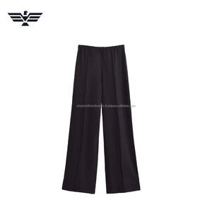 Pantalones Anchos de Cintura Alta Elástica para Mujer, Premium |   Pantalones de Corte Regular |   Ropa Casual y de Oficina - Product Image 1