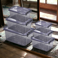Boîte de rangement empilable robuste multi-tailles ClearPro, organisateur de bureau antidérapant, plastique PP transparent, écologique, pour la maison