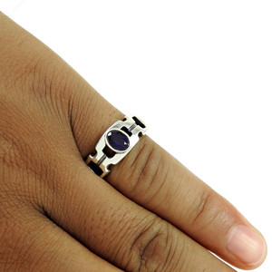 Nouvelle bague en argent sterling 925 livrée avec une pierre précieuse d'améthyste naturelle en bague de bohème en pierre de guérison de taille brillante ovale - Product Image 2