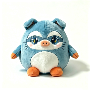 Peluche de mono azul personalizado, peluche de mono superhéroe con máscara, juguete de peluche redondo y suave, almohada de peluche de mono adorable - Product Image 4