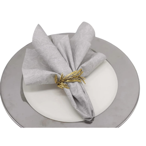 Ensemble de 4 anneaux de serviette en tissu faits à la main, style feuille d'or, porte-serviettes décoratif pour la cuisine, pour utilisation au restaurant - Product Image 2