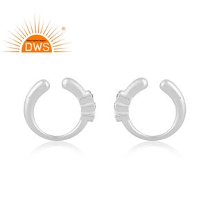 การออกแบบที่น่าตื่นตาตื่นใจเงินสเตอริงธรรมชาติสีขาวบุษราคัมต่างหูเครื่องประดับที่กำหนดเองสำหรับผู้หญิงของขวัญสำหรับผู้หญิงสำหรับเธอ - Product Image 4