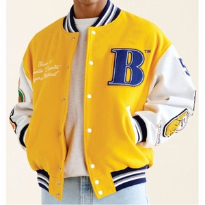 College Baseball jacket for men winter stylish wholesale breathable letterman unisex satin plain embroidered jacket - Product Image 1