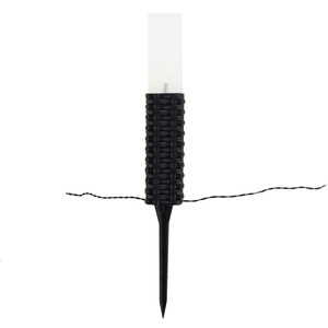 Lampes solaires de jardin en rotin à LED, 4 pièces, avec panneau solaire intégré sur poteau - Product Image 3