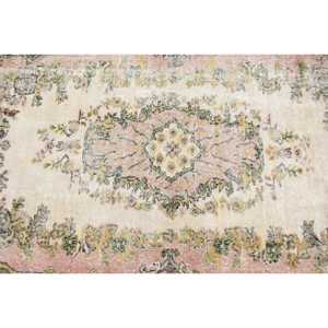 Tapis turc traditionnel écologique en patchwork avec envers en latex, 3,7 x 6,5 pieds, rose, style sud-ouest. - Product Image 5