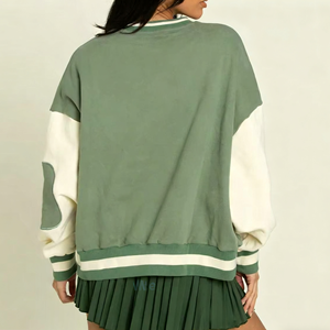 Moletom Feminino de Inverno em Softshell Tricotado à Prova de Vento, Streetwear Leve em Algodão e Spandex com Logo Frontal Oversized - Product Image 4
