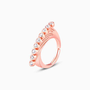 Anillo de Boda Geométrico Clásico y Elegante Chapado en Oro Rosa, Elaborado en Plata 925 - Product Image 5