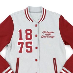 Alabama A & M University Custom Satin Varsity Chaquetas Transpirable Piel de oveja Conejo Cuello alto Invierno Casual OEM/ODM de punto - Product Image 2