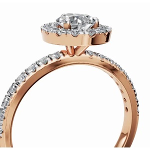 Anillo de Diamante Cultivado en Laboratorio Premium Forever Halo Pear Dreams de 1.007 Ct, Oro de 9, 14 y 18 Quilates, Proveedor Mayorista OEM - Product Image 3