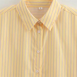 2025 Autumn New Product Women's Fashion and Casual Versatile Polo Collar Long Sleeve Loose <b>Striped</b> Shirt - Product Image 4