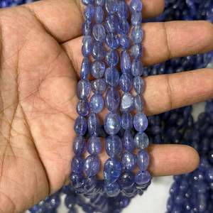 Cuentas Redondas Lisas de Tanzanita Azul Natural de 6x4 mm a 12x10 mm para la Fabricación de Joyas - Product Image 3