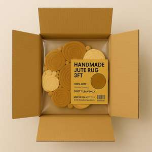 Alfombra trenzada de yute Multicolor hecha a mano, alfombra de suelo de Mandala Natural, alfombra decorativa ecológica para la decoración de la sala de estar del hogar - Product Image 5