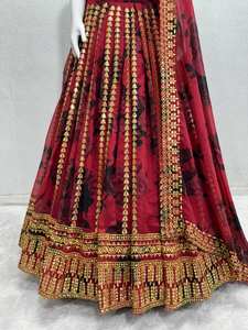 Lehenga choli แบบดั้งเดิมกับ dupatta ปักในผ้า Georgette faux เครื่องแต่งกายที่ทันสมัยสำหรับงานแต่งงานและงานปาร์ตี้ - Product Image 3