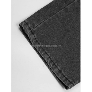 Pantalones holgados de mezclilla de pierna recta holgados de cintura ajustable High Street Trendy Plus Size Jeans para hombres Black Baggy Jeans - Product Image 5