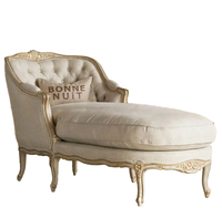 Canapé de salon avec cadre en bois, chaise longue, canapé-lit, fauteuil avec repose-pieds en or peint pour la détente