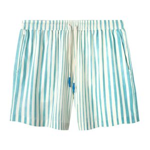 Striper Swim Trunks Blue Feature Watercolor Stripes a Zippered Pocket <b>Elastic</b> <b>Waistband</b> and Quick-dry Eco-friendly Fabric - Product Image 1