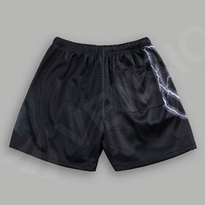 กางเกงขาสั้นตาข่ายโพลีเอสเตอร์100% ระบายอากาศสำหรับผู้ชายกางเกงขาสั้นตาข่ายเอวยางยืดมีกระเป๋าลึกสองด้านสำหรับผู้ชายกางเกงขาสั้นตาข่ายน้ำแข็ง - Product Image 2