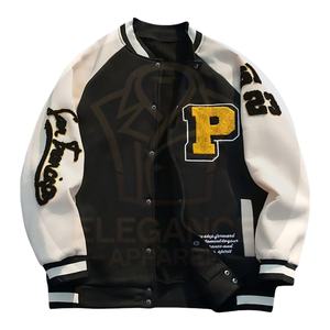 Veste de sport en toile respirante à multiples poches, avec broderie de lettres contrastées noir et blanc, fermeture à un seul bouton, style streetwear - Product Image 3