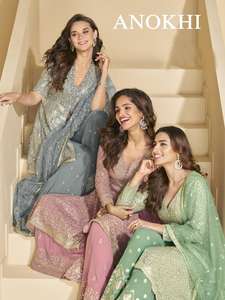 Top Georgette con estampado Digital tradicional de aspecto pesado para mujer Dupatta Hand-Seroski Plazzo ropa India pakistaní exportación Maruti - Product Image 5