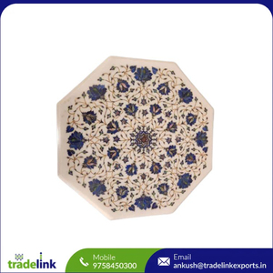 Mobilier de maison moderne décor floral design marbre table basse pierres semi-précieuses incrustées Pietra Dura technique verre durable - Product Image 2