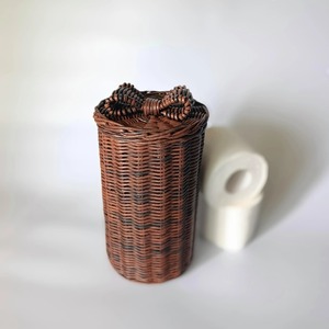 <b>Rattan</b> toilet paper holder with lid Handmade <b>Storage</b> Box Eco-Friendly Natural Home and Home Decor Wholesale from Vietnam - Product Image 2