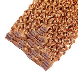 Extensions de cheveux à clipser 3B # 38 Cheveux vierges cuivrés dorés 10A, 22-30 pouces, super double drawn - Product Image 3