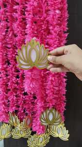 ประดิษฐ์พวงมาลัยจัสมินสีชมพูด้วยไม้ MDF ดอกบัวประตูหน้าแขวน Toran สําหรับหน้าต่างบ้าน Valance ตกแต่งฮอลลีของวันวาลี - Product Image 5