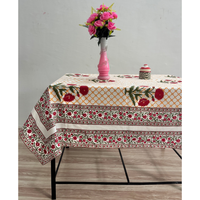 Nappe en coton imprimée à la main, motifs floraux et rayures bohèmes, décoration de salle à manger, meilleur prix de gros