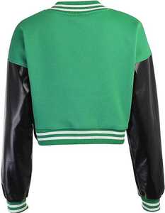 Tenues personnalisables pour l'extérieur Veste bombardier universitaire chic col montant tricoté en coton respirant solide polaire - Product Image 3