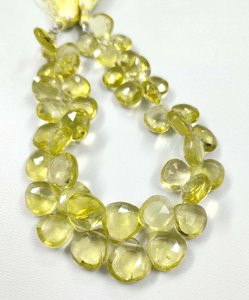 Cuentas facetadas de gemas de cuarzo natural, hebra de 8,50 pulgadas, cuentas briolette de cuarzo amarillo limón de 10-13mm - Product Image 3