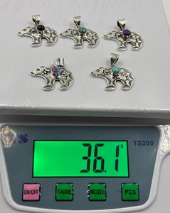 Colgante de elefante turquesa de Plata de Ley 925, joyería bohemia de varias piedras para mujer - Product Image 3