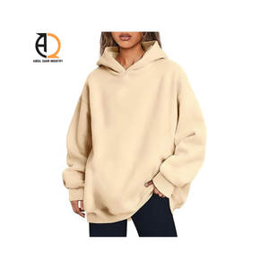 เสื้อสเวตเตอร์ผ้าฝ้ายโพลีเอสเตอร์มีฮู้ดสำหรับผู้หญิงแบบลำลองขนาดพิเศษ320กรัมสำหรับไม่มีซิป - Product Image 5