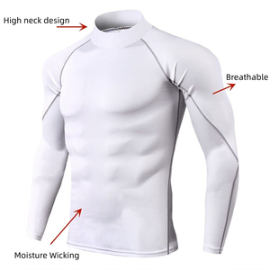 Long Sleeve Men's Rash Guard <b>Compression</b> <b>Shirts</b> Custom Quick Dry Breathable Eco-Friendly Spandex/Polyester Gym BJJ MMA OEM - Product Image 2